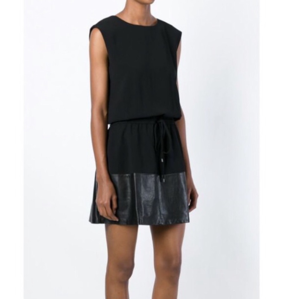 Vince sleeveless mixed media dress size: xs